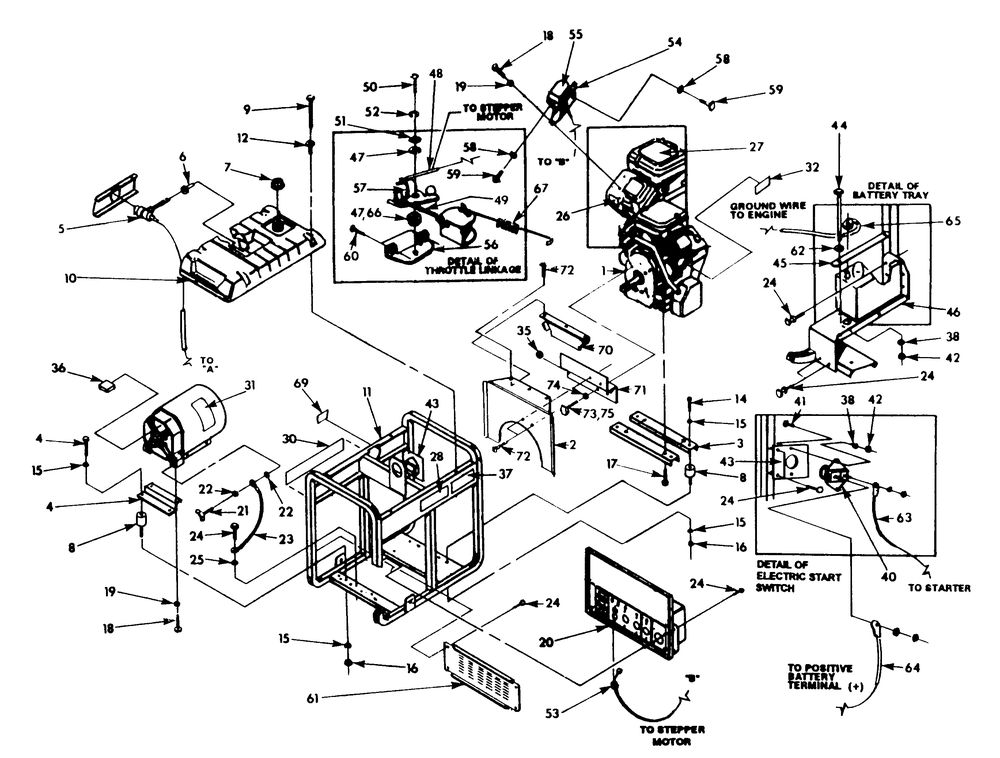 Cradle Diagram and Parts List for 9862-1-1N168A  Briggs and Stratton Generator